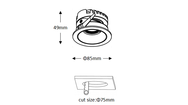 8W CCT 3000-6000K Round Recessed Downlight