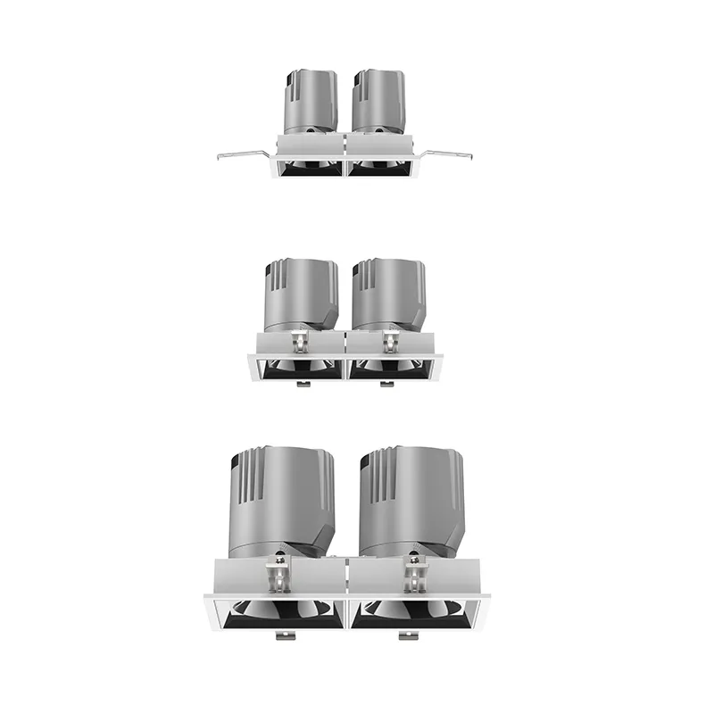 14-50W CCT 3000-6000K 2 Head Square Recessed Spotlights