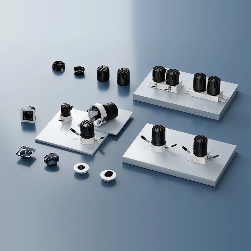 24W CCT 3000-6000K 2 Head Trimless Square Recessed Spotlights
