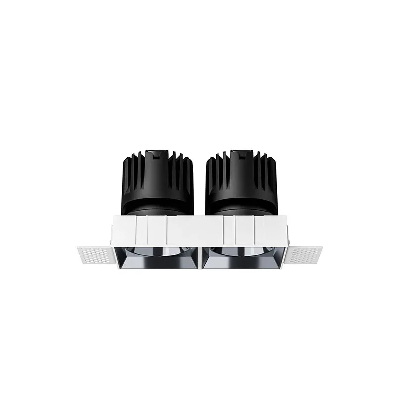 24W CCT 3000-6000K 2 Head Trimless Square Recessed Spotlights