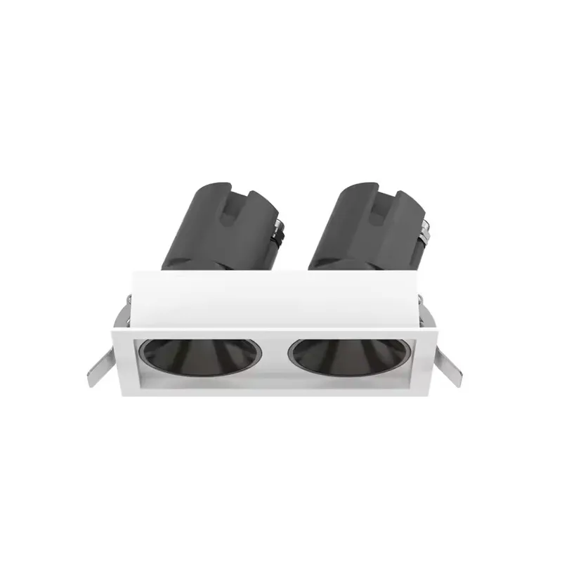 14W 2 Head Square Recessed Spotlights