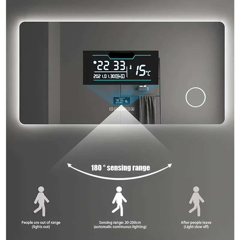 30W LED Frameless Bathroom Intelligent Mirror